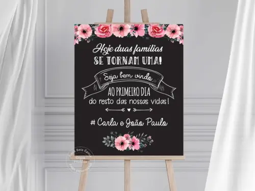 Placa Casamento Bem-vindos ao Nosso Casamento