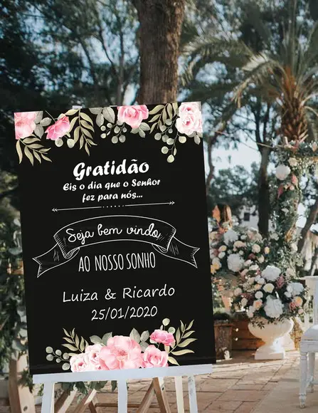 Placa Casamento -bem-vindos ao Nosso Casamento