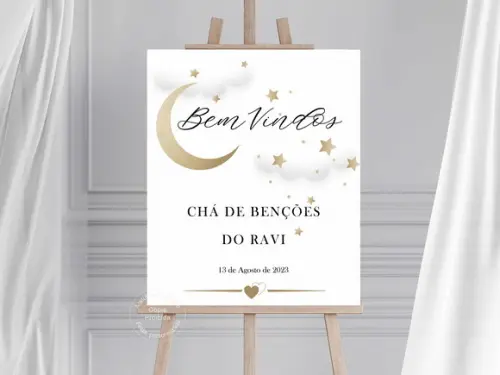 Placa Chá de Bênçãos - Bem Vindos