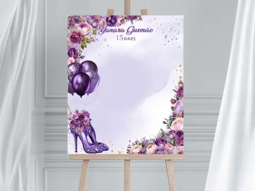 Placa de Assinaturas 15 Anos Personalizada
