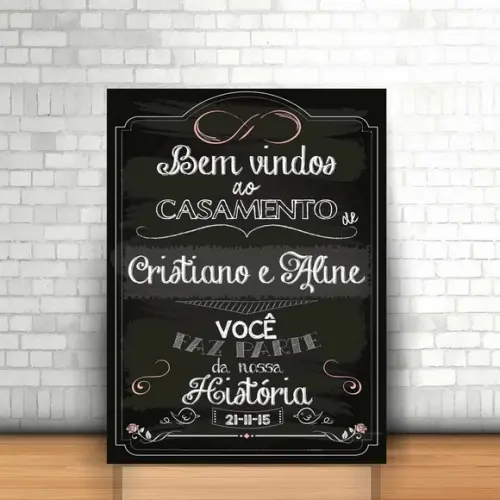 Placa de Boas Vindas - Bem Vindos ao Nosso Casamento