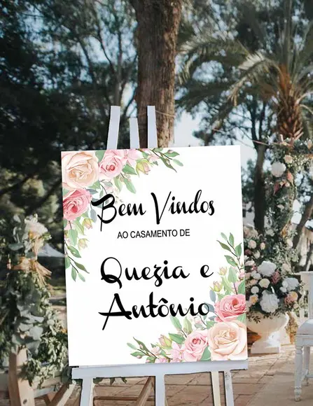 Placa de Boas Vindas - Recepção dos Convidados