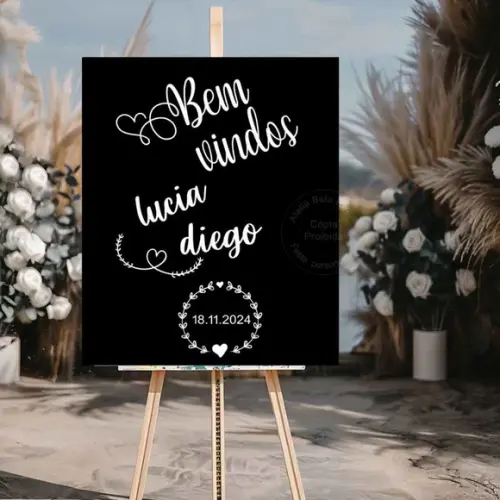 Placa de Boas Vindas para Casamento