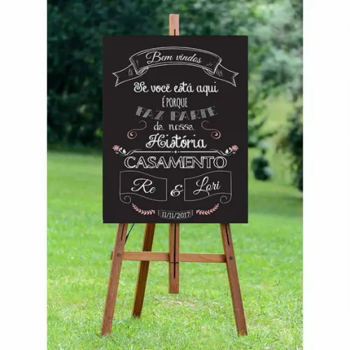 Placa de Casamento - Bem-vindos ao Nosso Casamento - 90x65