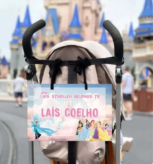 Placa de Identificação - Carrinho de Bebê - Princesas