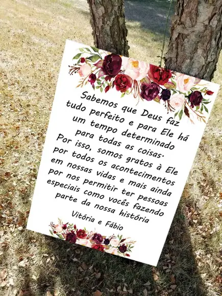 Placa de Recepção - Sabemos Que Deus Faz Tudo Perfeito