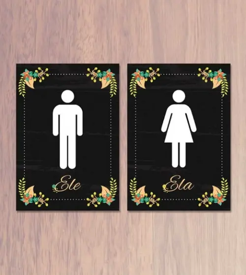 Placa para Banheiro