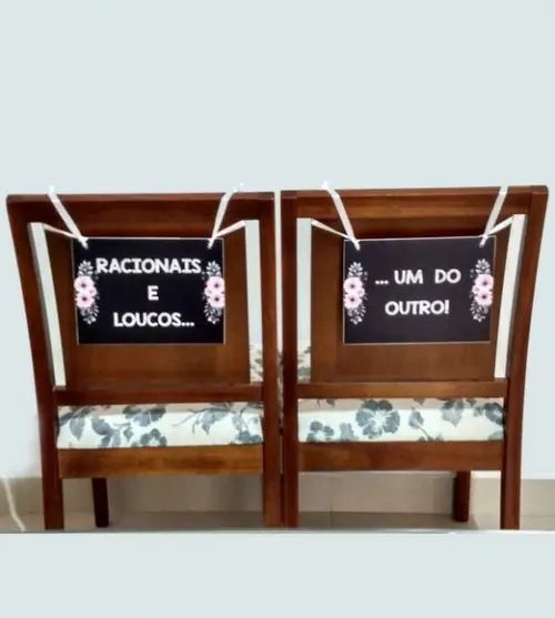 Placa para Cadeira dos Noivos