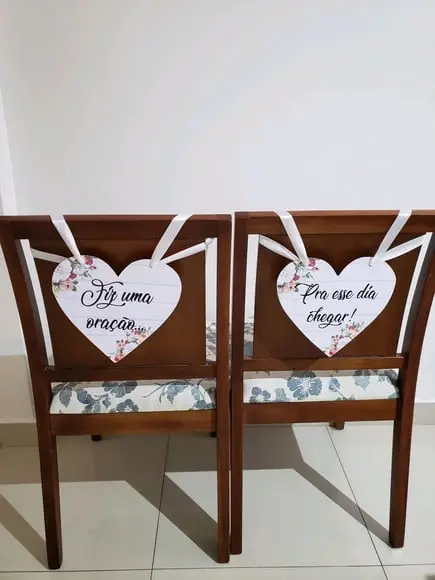 Placa para Cadeira dos Noivos
