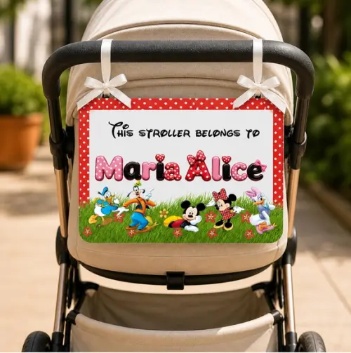 Placa para Carrinho Disney 2026 Personalizada com Nome