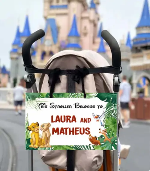 Placa para Carrinho Disney 2026 Personalizada com Nome