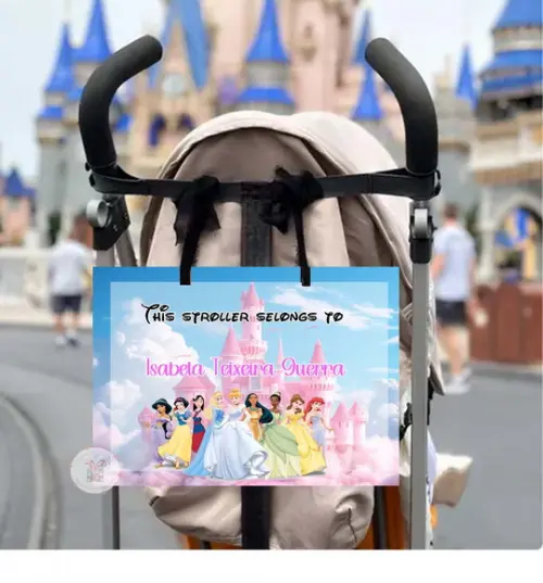 Placa para Carrinho Disney Personalizada com Nome