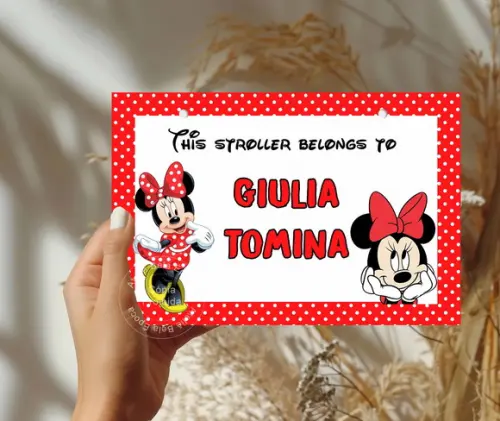 Placa para Carrinho Disney 2026 Personalizada com Nome