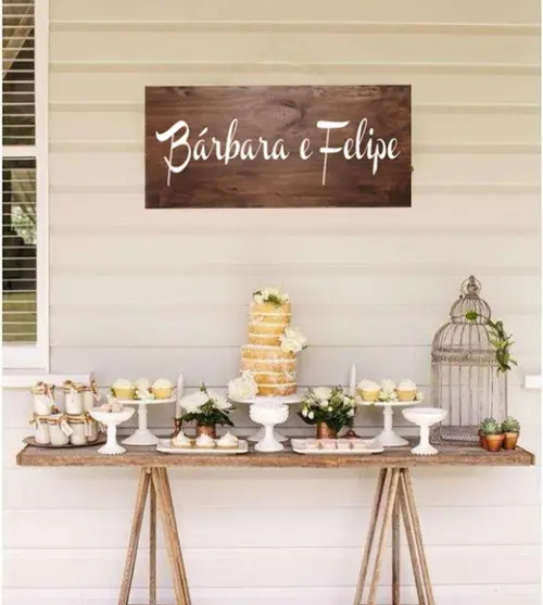 Placa para casamento
