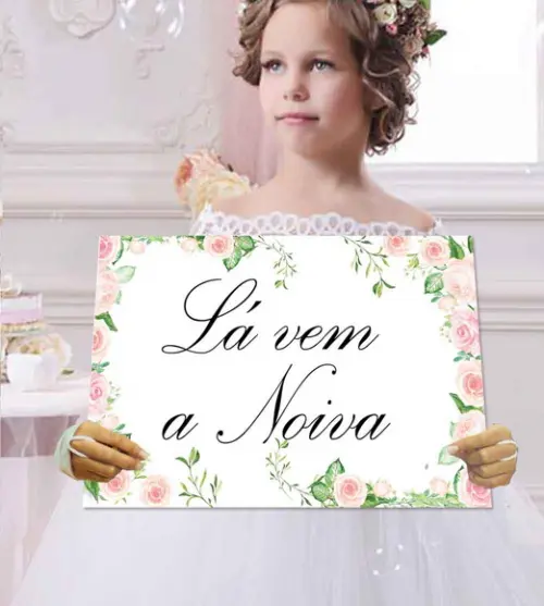 Placa para Casamento - Lá Vem a Noiva!