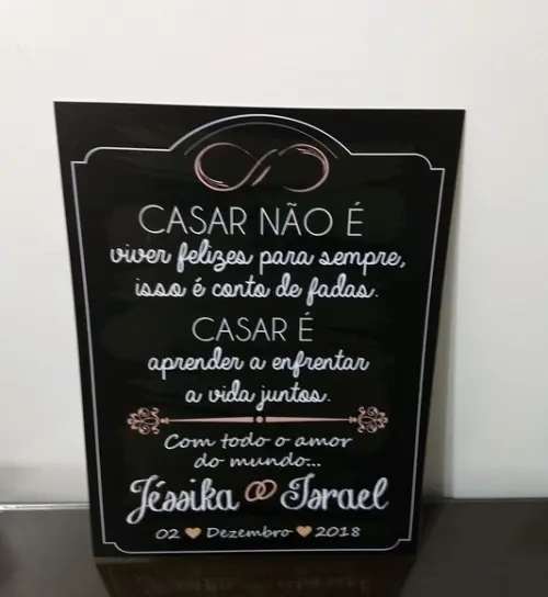 Placa para Casamento -felizes para Sempre