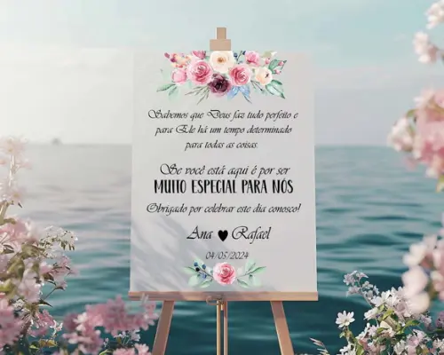 Placa para Casamento- Bem Vindo ao Nosso Casamento
