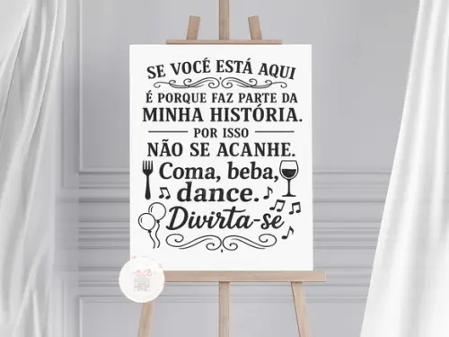 Placa para Recepção -você Faz Parte da Minha História