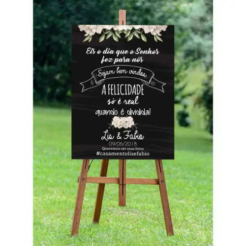 Placa para Recepção Casamento - Sejam Bem Vindos
