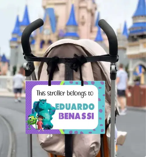 Placa Personalizada para Carrinho de Bebê- os Monstros