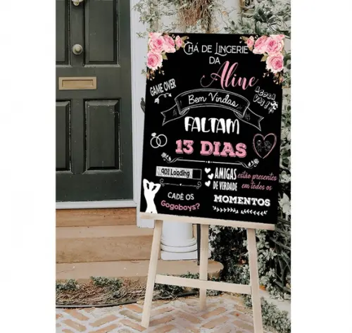 Placa Personalizada para Chá de Lingerie