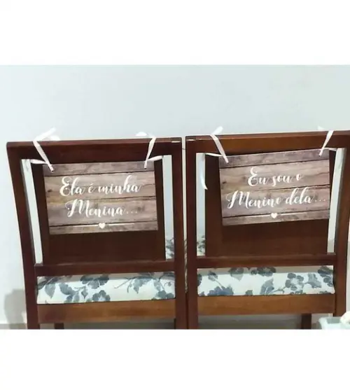 Placas para Cadeira dos Noivos