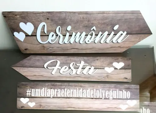 Placas Indicativas para Casamento