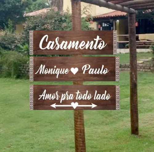Placas Rústica Indicativa e Sinalização