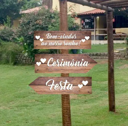 Placas Rústica Indicativa e Sinalização