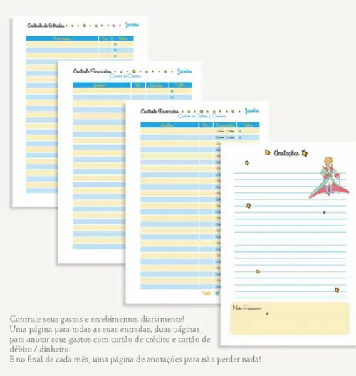 Planner Financeiro - Pequeno Principe