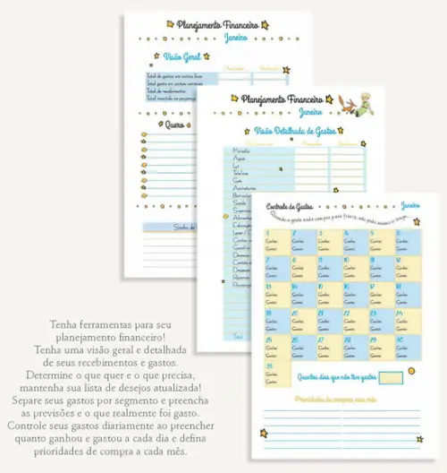 Planner Financeiro - Pequeno Principe