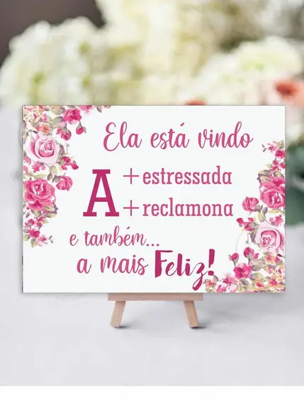 Plaquinha para Casamento - a Noiva Mais Feliz