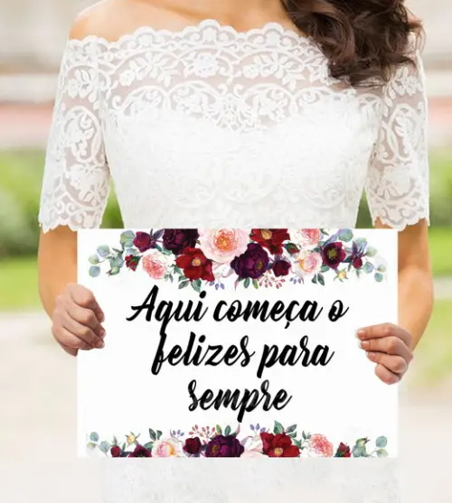 Plaquinha para Casamento - Felizes para Sempre