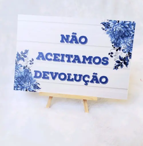 Plaquinha para Casamento - Não Aceitamos Devolução