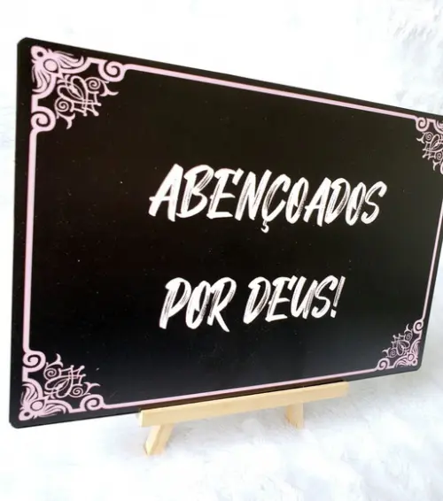 Plaquinha para Casamento- Abençoados Por Deus