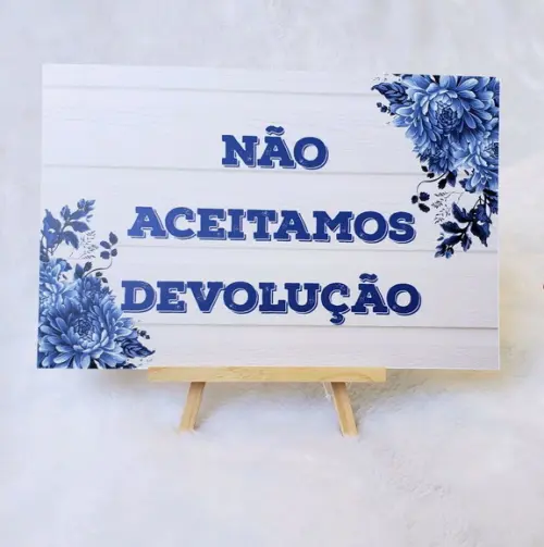 Plaquinha para Casamento - Não Aceitamos Devolução