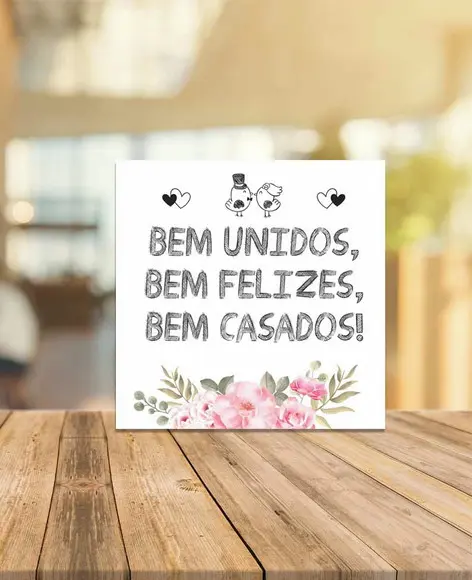 Plaquinha para Casamento- Bem Casados