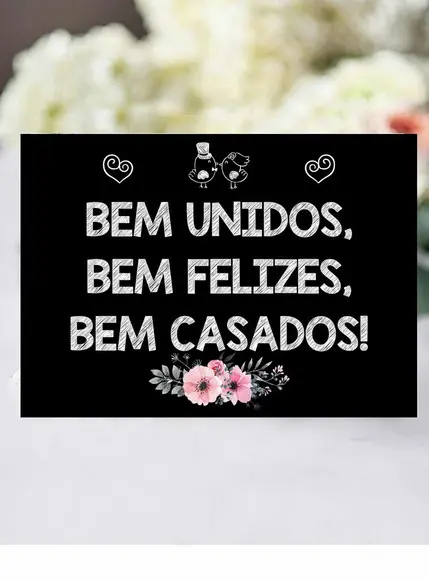 Plaquinha para Casamento- Bem Casados