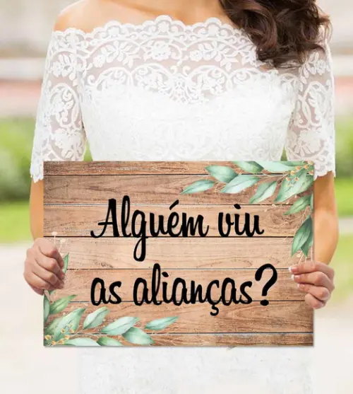 Plaquinhas para Casamento - Alguém Viu as Alianças?