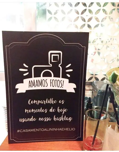 Plaquinhas para casamento - Amamos fotos