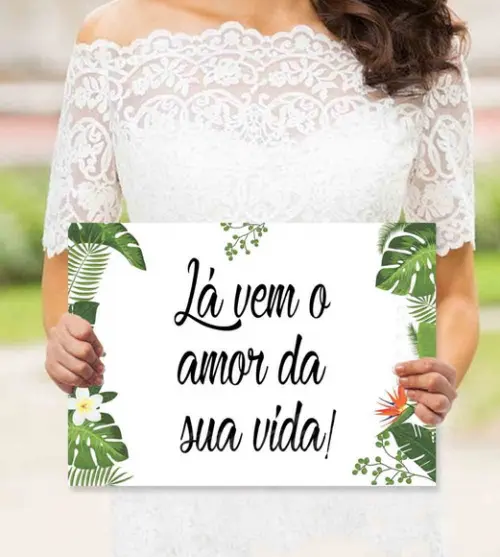 Plaquinhas para Casamento - com a Sua Frase