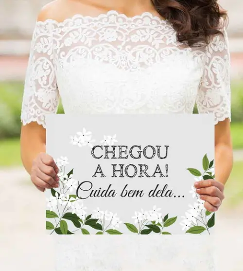 Plaquinhas para Casamento - Chegou a Hora