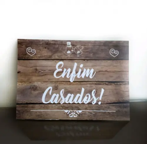 Plaquinhas para Casamento - Enfim Casdos