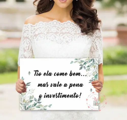 Plaquinhas para Casamento - Ela Come Muito
