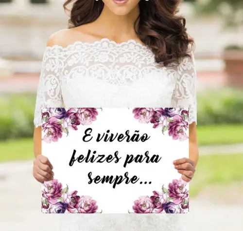 Plaquinhas para Casamento - Felizes para Sempre