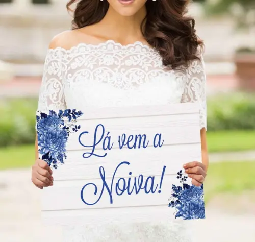 Plaquinhas para Casamento - Lá Vem a Noiva