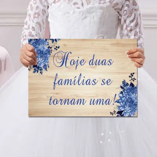 Plaquinhas para Casamento - Hoje Duas Famílias se Tornam Uma