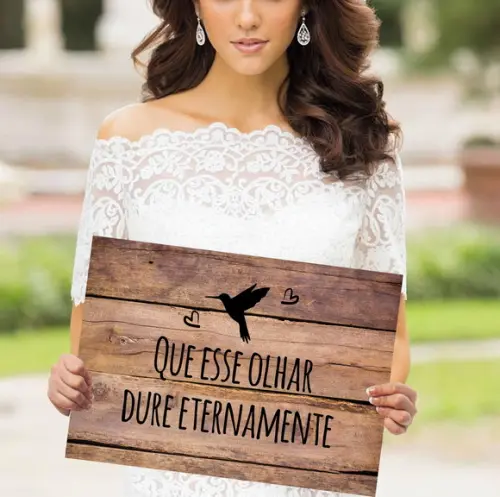 Plaquinhas para Casamento - Que Esse Olhar Dure Eternamente