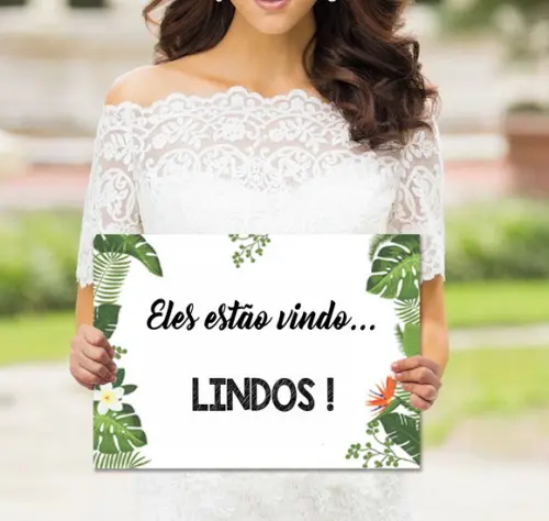Plaquinhas para Casamento -com a Sua Frase