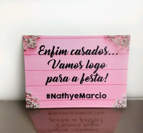 Plaquinhas para Casamento -enfim Casados